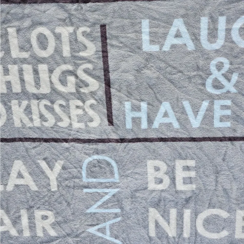 Family Rules pattern fleece microfiber blanket 50 x 58